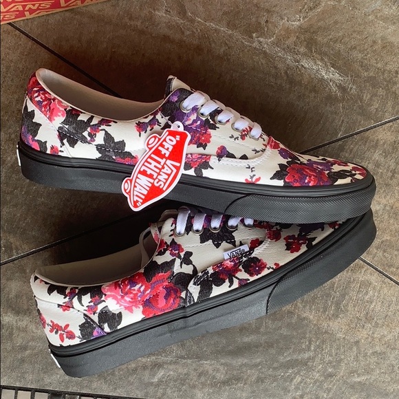 VANS ERA FLORALS BLACK/WHITE WMNS - Picture 4 of 16